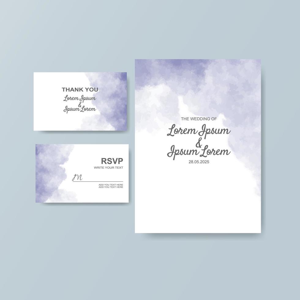 Wedding invitation with abstract watercolor background vector