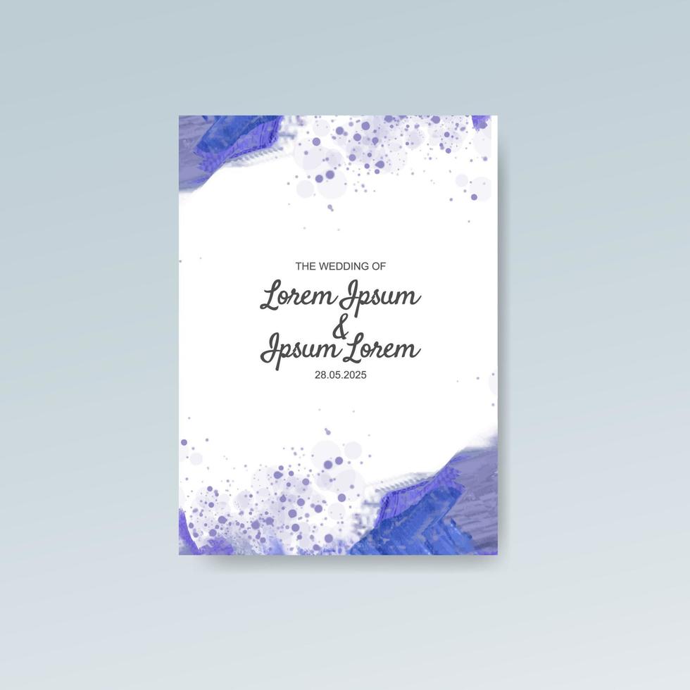 Wedding invitation with abstract watercolor background vector