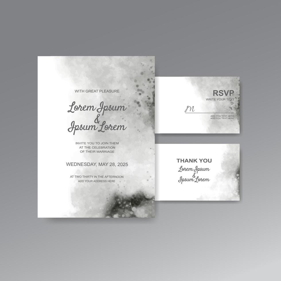 Wedding invitation with abstract watercolor background vector