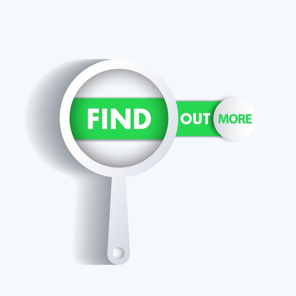 Find out more, loupe with banner, vector illustration
