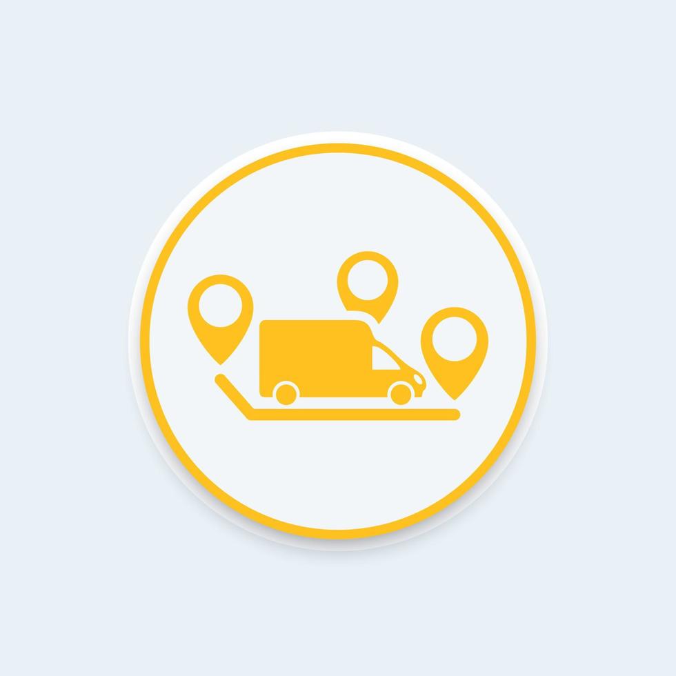 Logistics icon, transportation sign, logistics pictogram, round icon, vector illustration