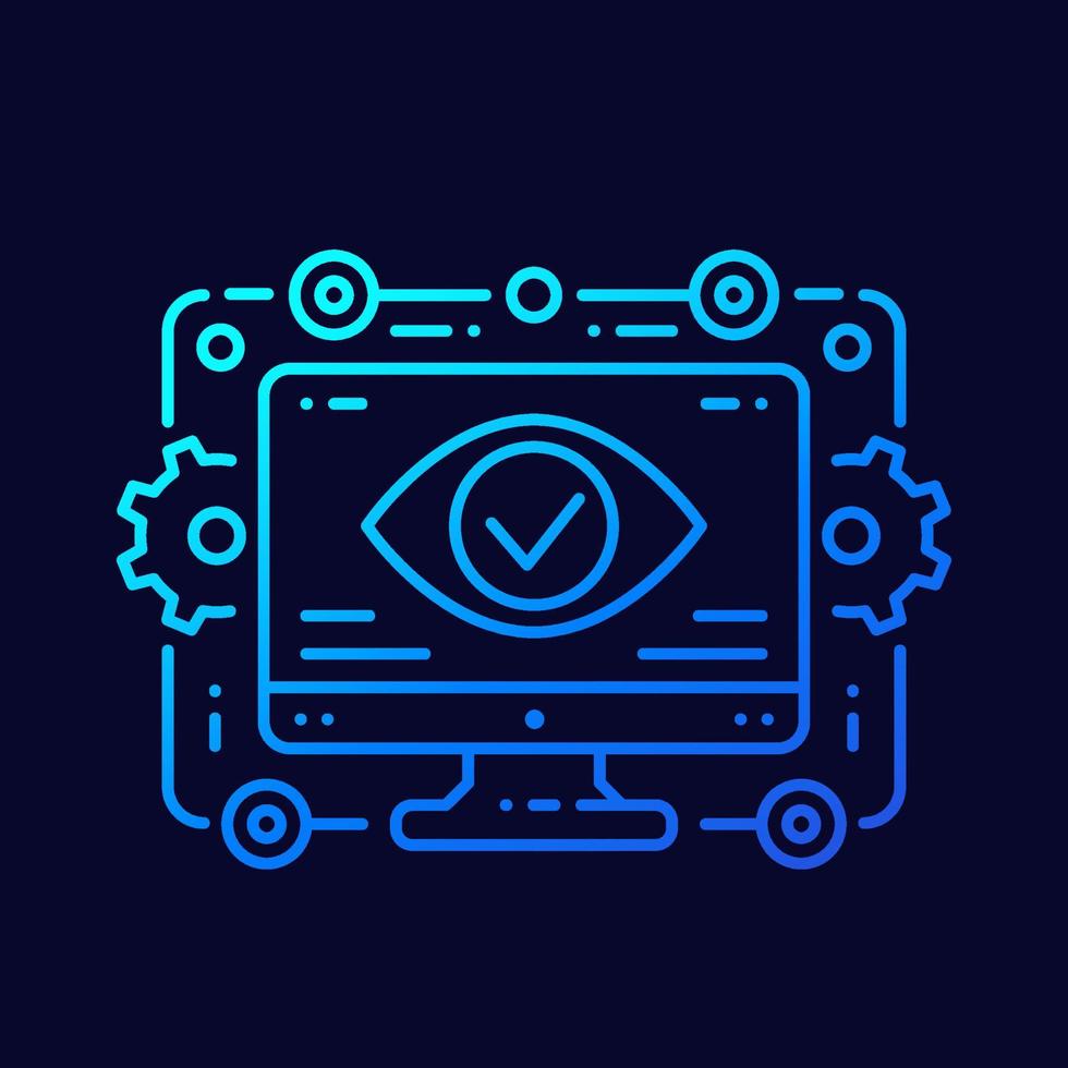 Monitoring, data analysis linear vector art