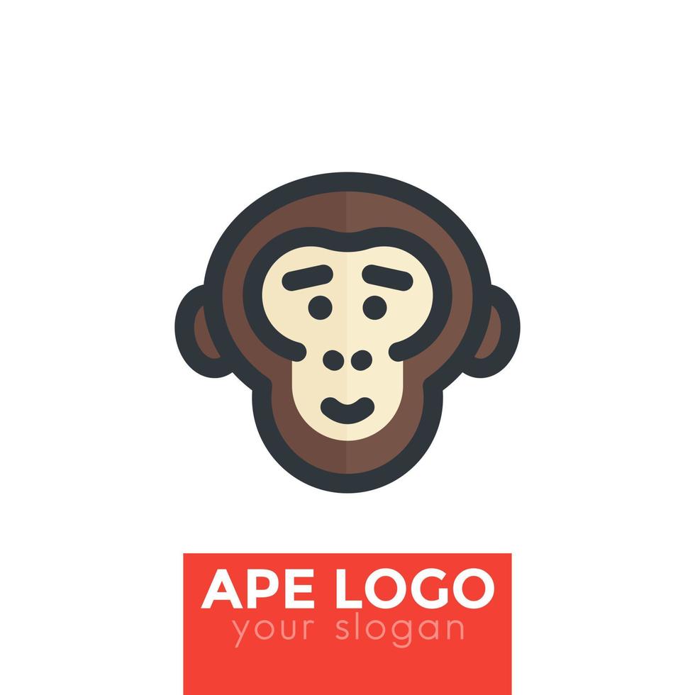 mono, elemento de logotipo de vector de chimpancé