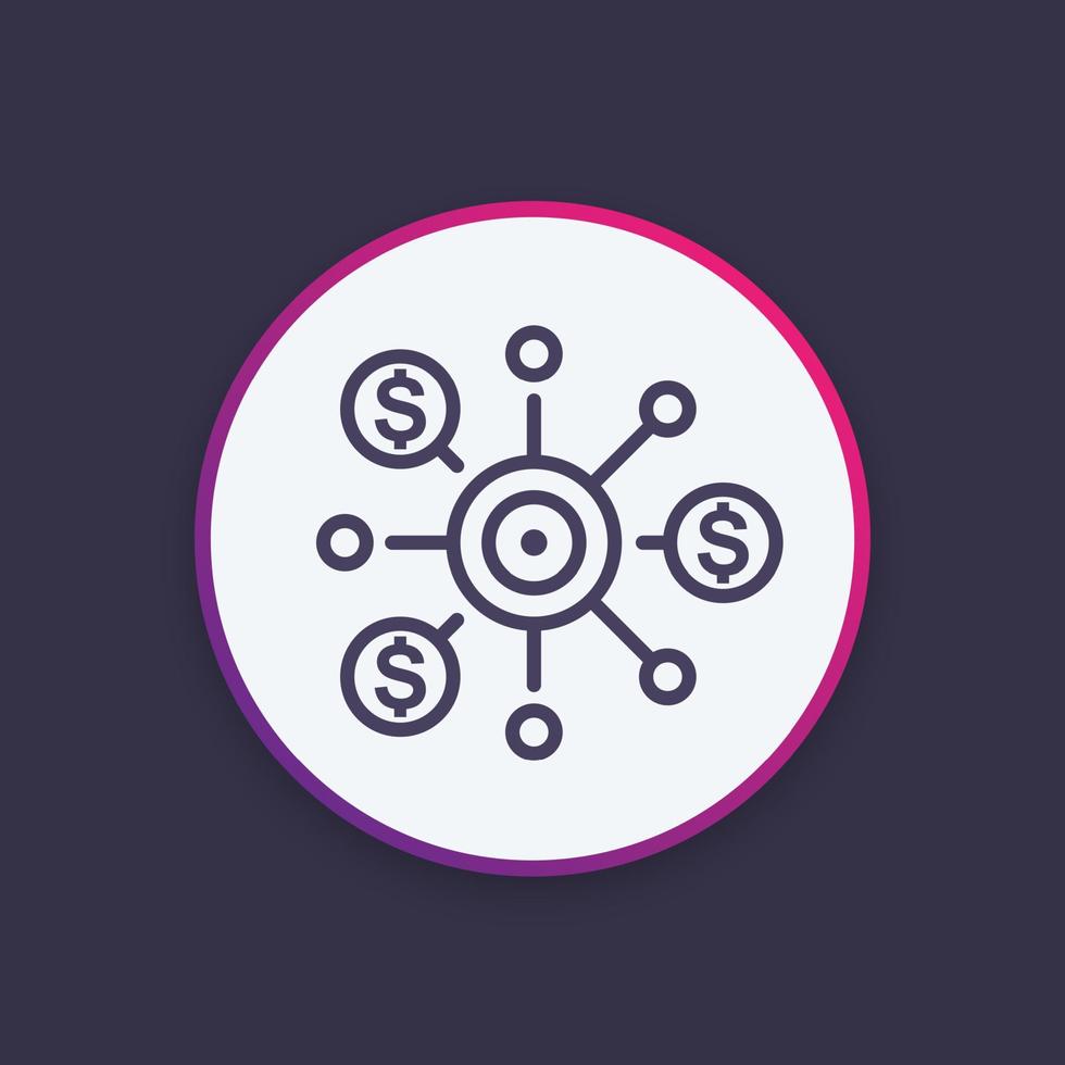 crowdfunding icon, funding, contributions sign vector