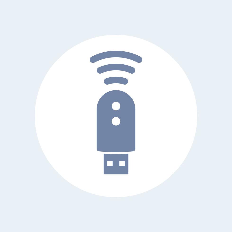 icono aislado de módem usb, 3g, 4g, pictograma de módem lte, icono redondo, ilustración vectorial vector