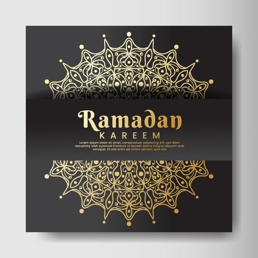 Ramadhan kareem with mandala background. Design for your date, postcard, banner, logo. vector