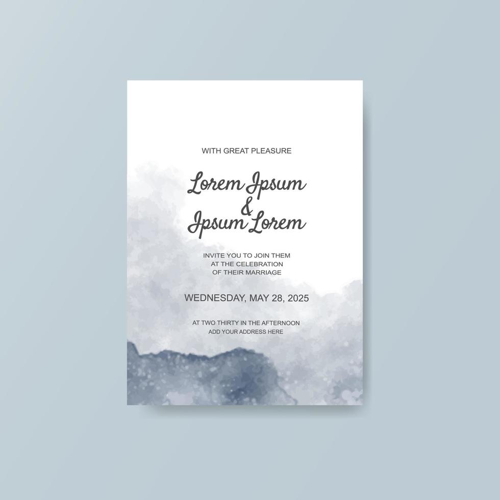 Wedding invitation with abstract watercolor background vector
