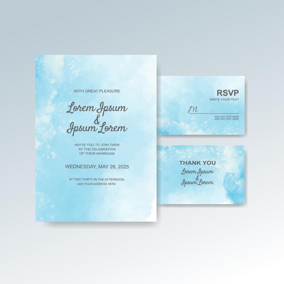 invitación de boda con fondo abstracto de acuarela vector