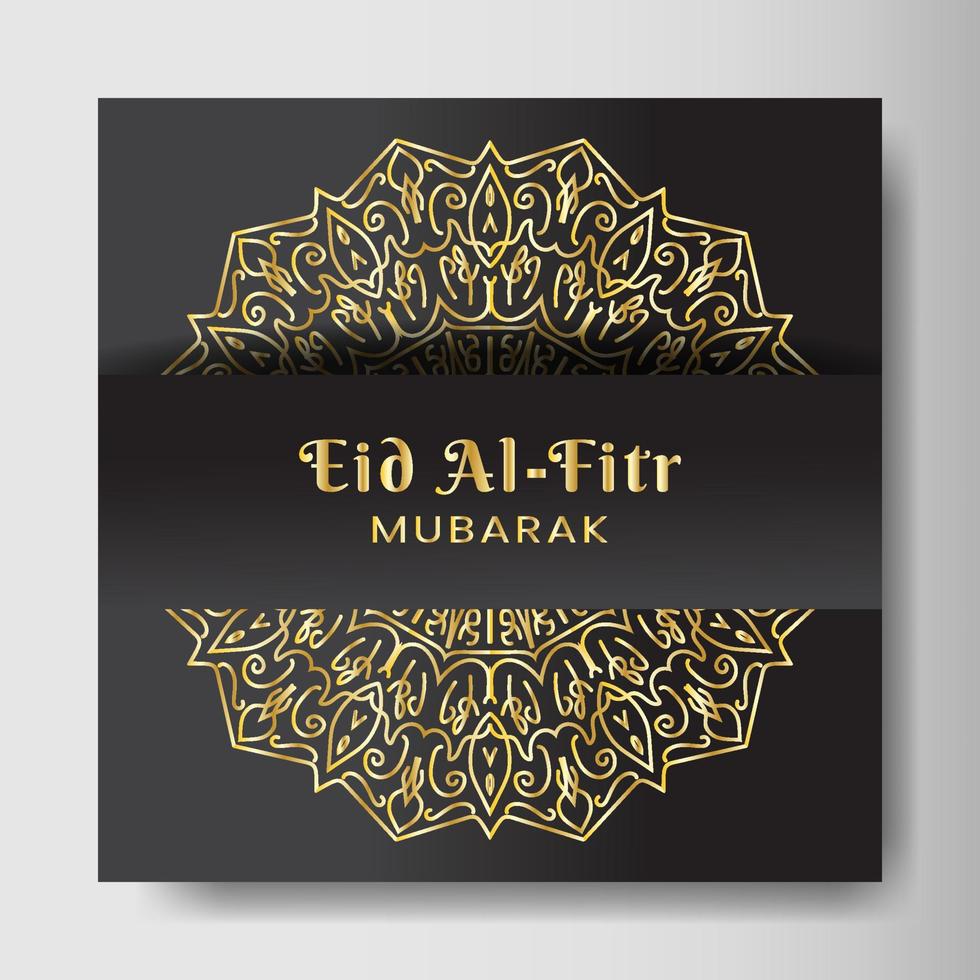 Eid al-fitr with mandala background. Design for your date, postcard, banner, logo. vector