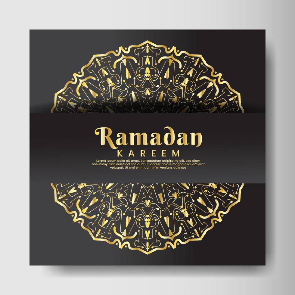 Ramadhan kareem with mandala background. Design for your date, postcard, banner, logo. vector