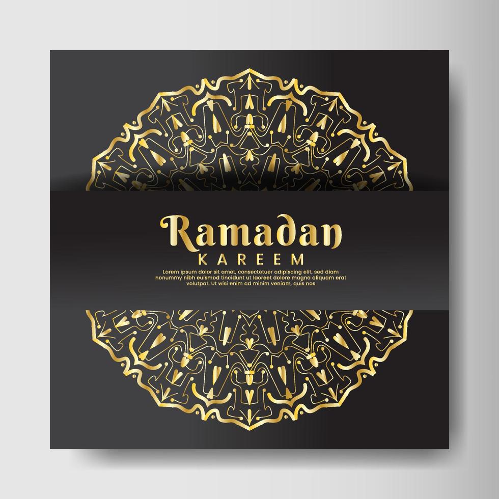 ramadhan kareem con fondo de mandala. diseño para tu fecha, postal, pancarta, logo. vector