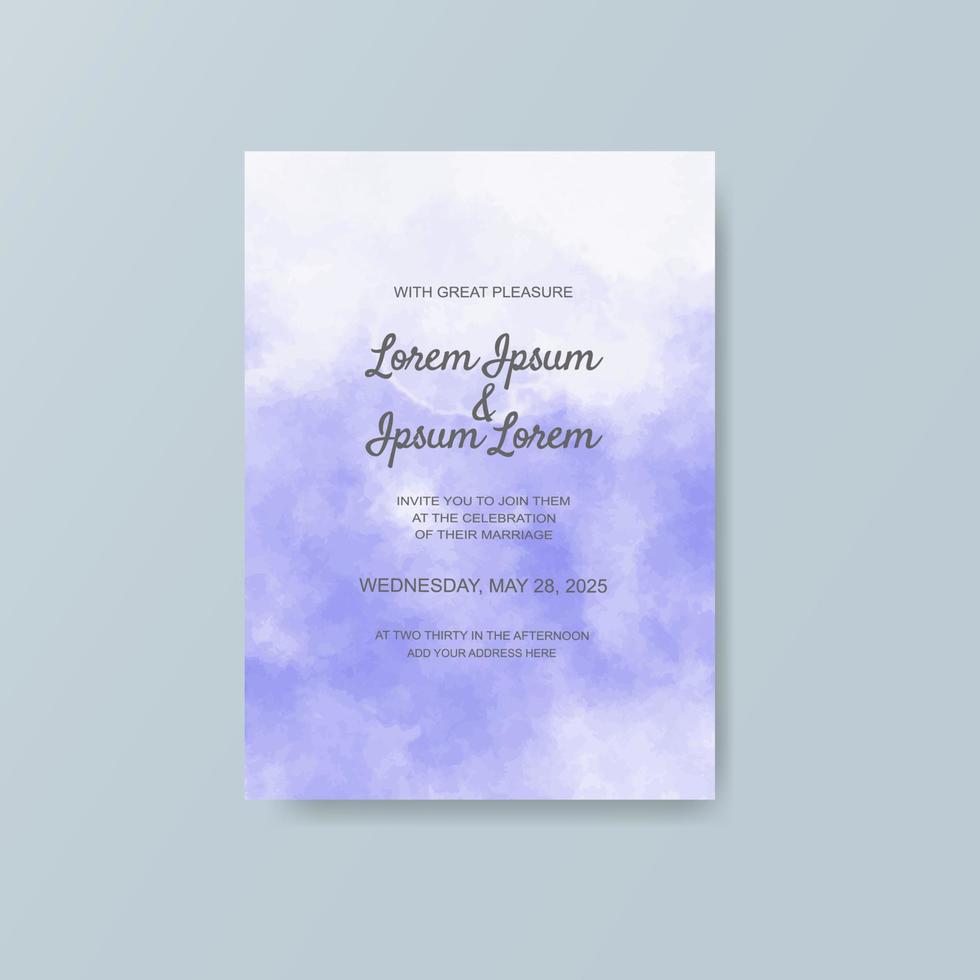 Wedding invitation with abstract watercolor background vector