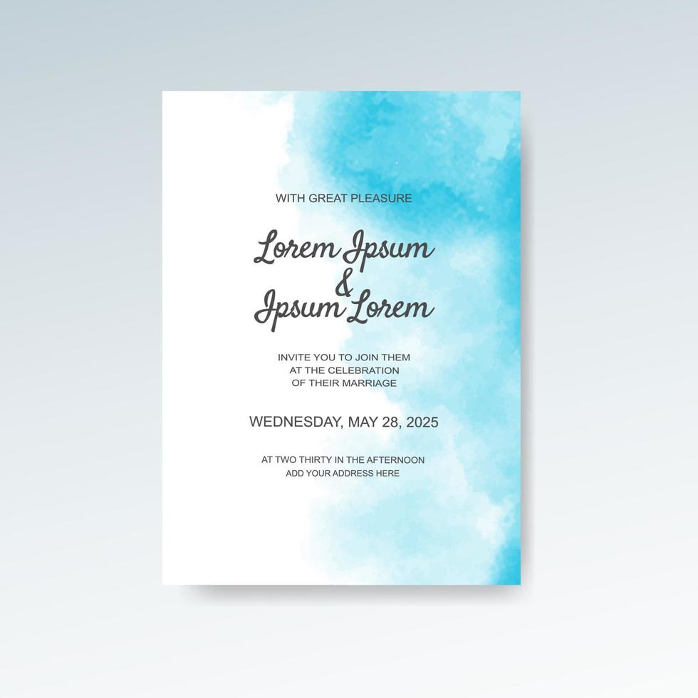 Wedding invitation with abstract watercolor background vector