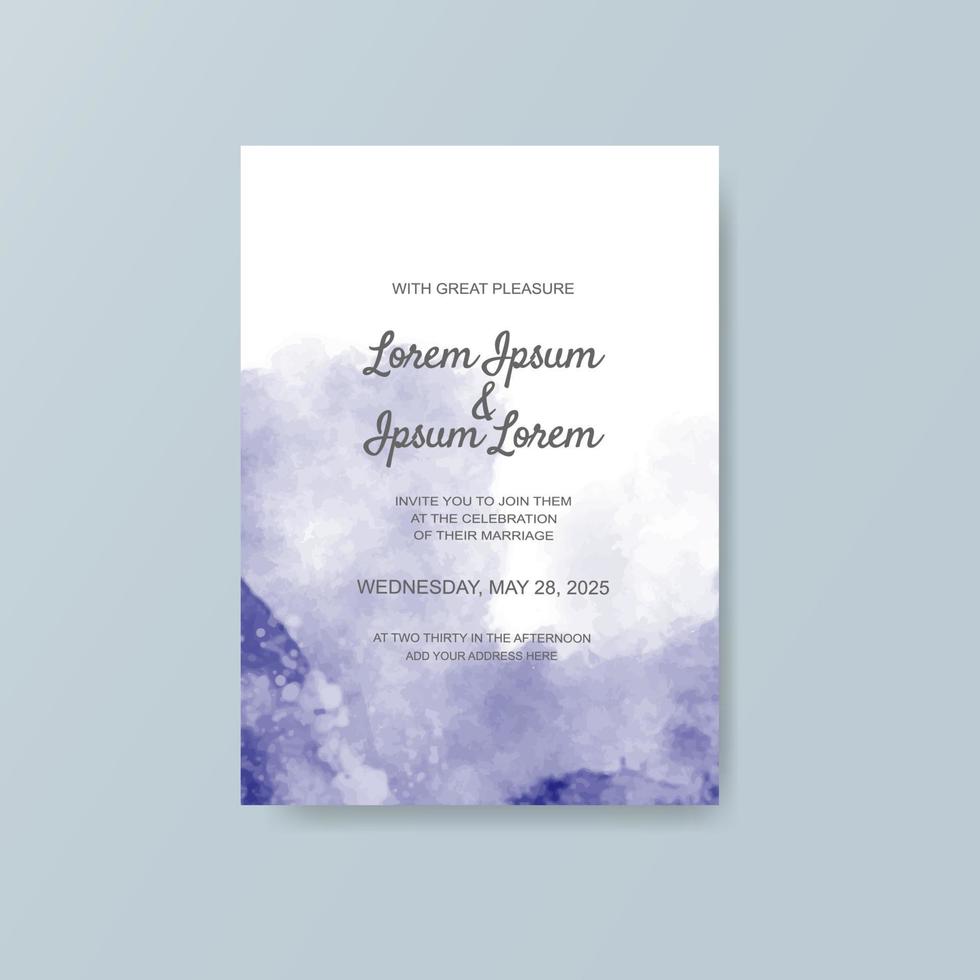 Wedding invitation with abstract watercolor background vector