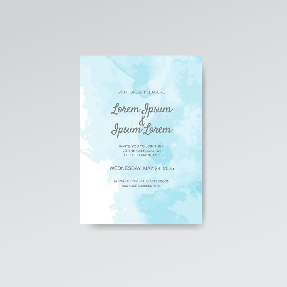 Wedding invitation with abstract watercolor background vector