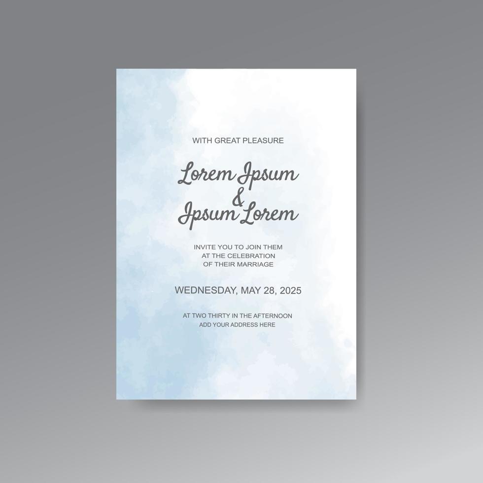 Wedding invitation with abstract watercolor background vector