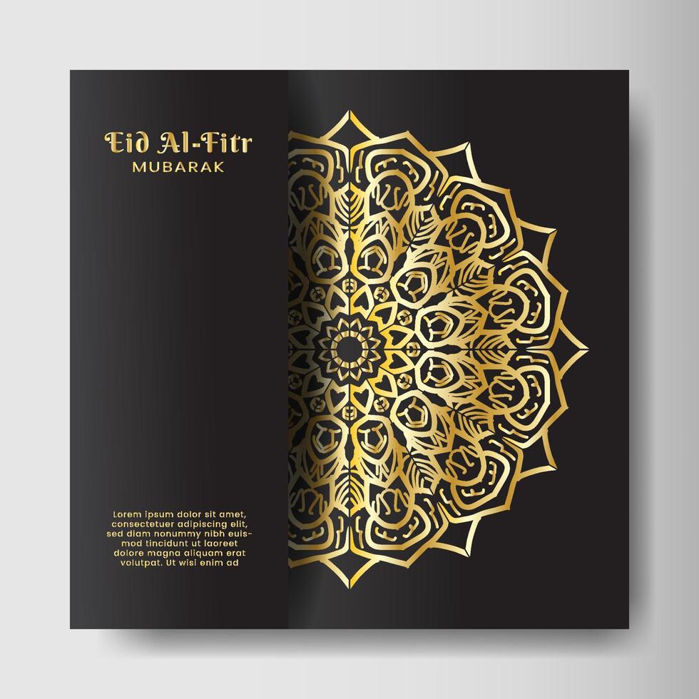 Eid al-fitr with mandala background. Design for your date, postcard, banner, logo. vector