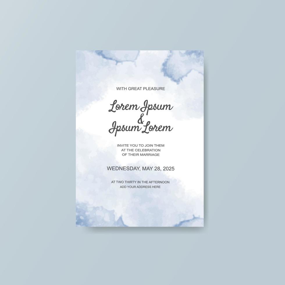 Wedding invitation with abstract watercolor background vector