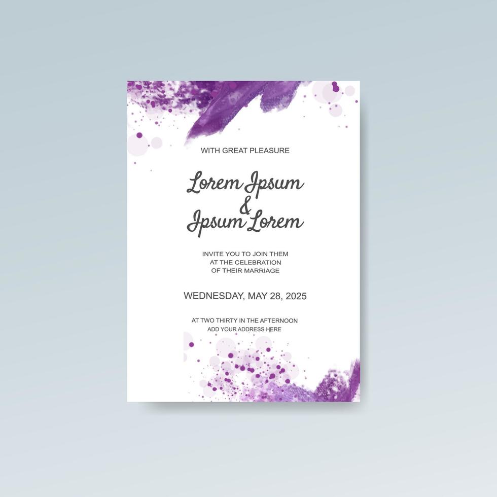 invitación de boda con fondo abstracto de acuarela vector