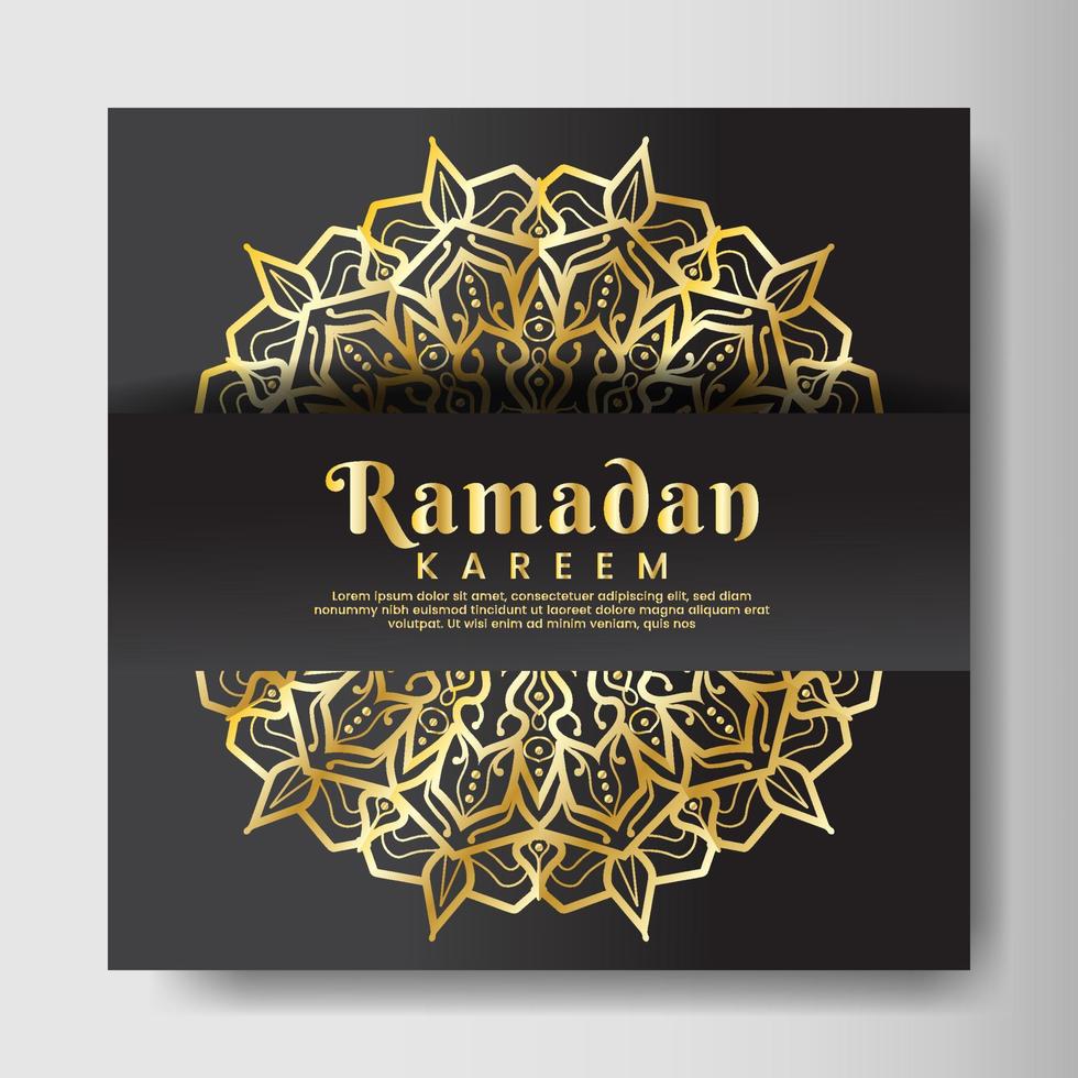 Ramadhan kareem with mandala background. Design for your date, postcard, banner, logo. vector