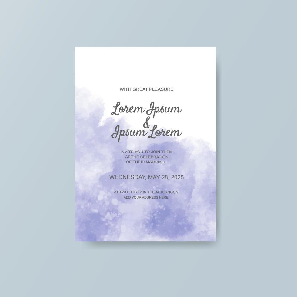 Wedding invitation with abstract watercolor background vector