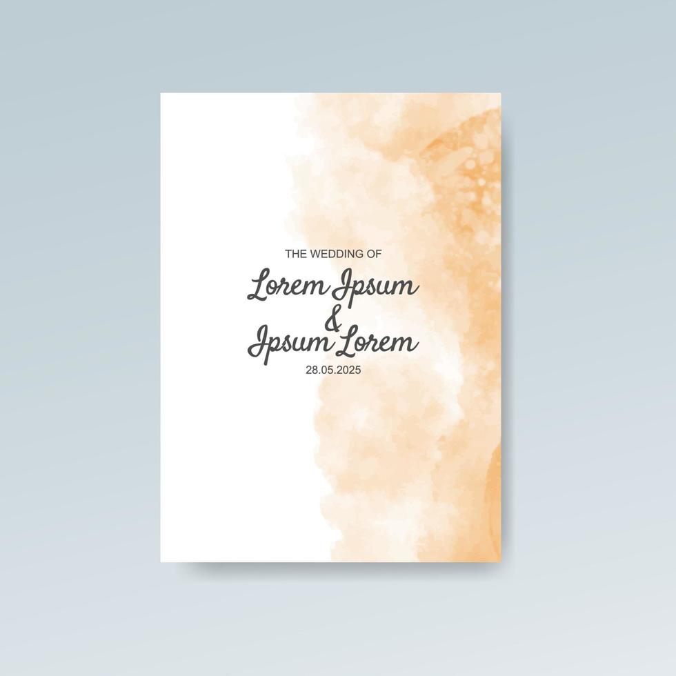 Wedding invitation with abstract watercolor background vector