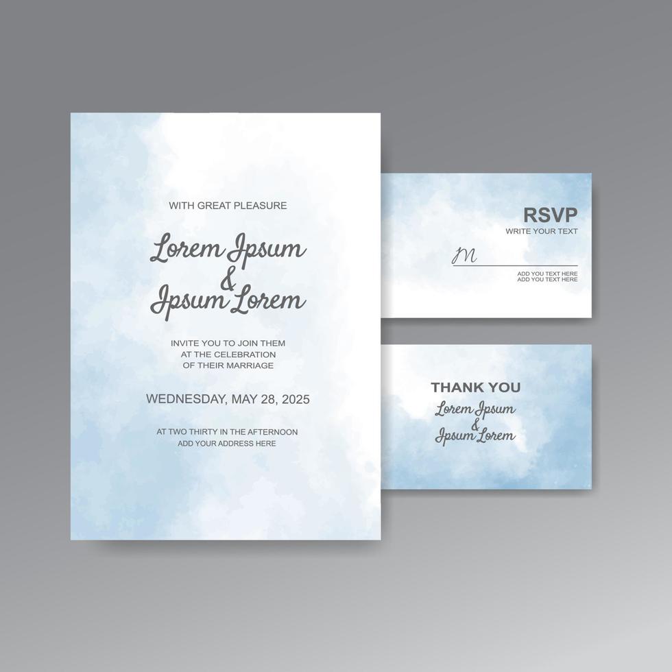 Wedding invitation with abstract watercolor background vector