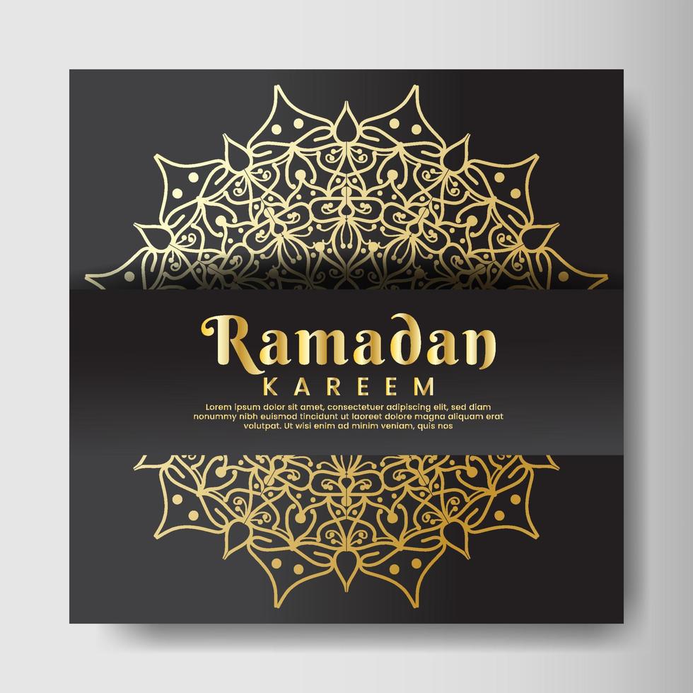 Ramadhan kareem with mandala background. Design for your date, postcard, banner, logo. vector