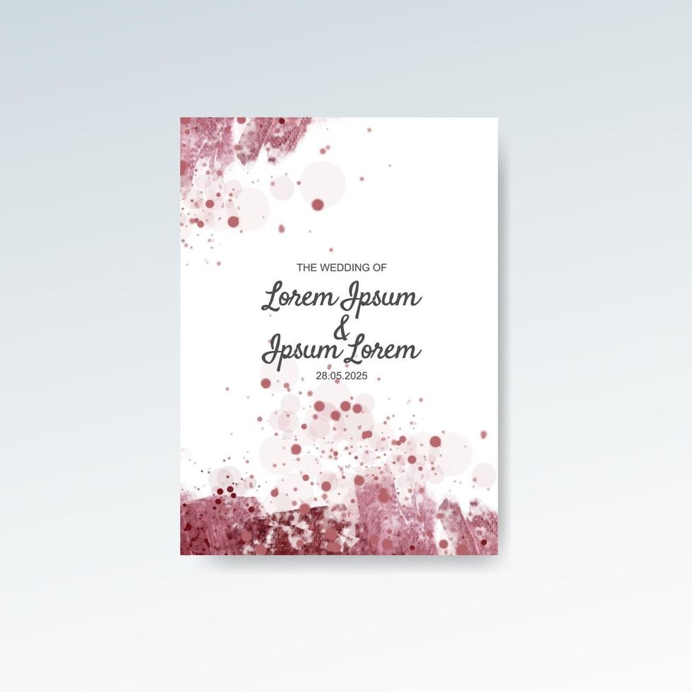 Wedding invitation with abstract watercolor background vector