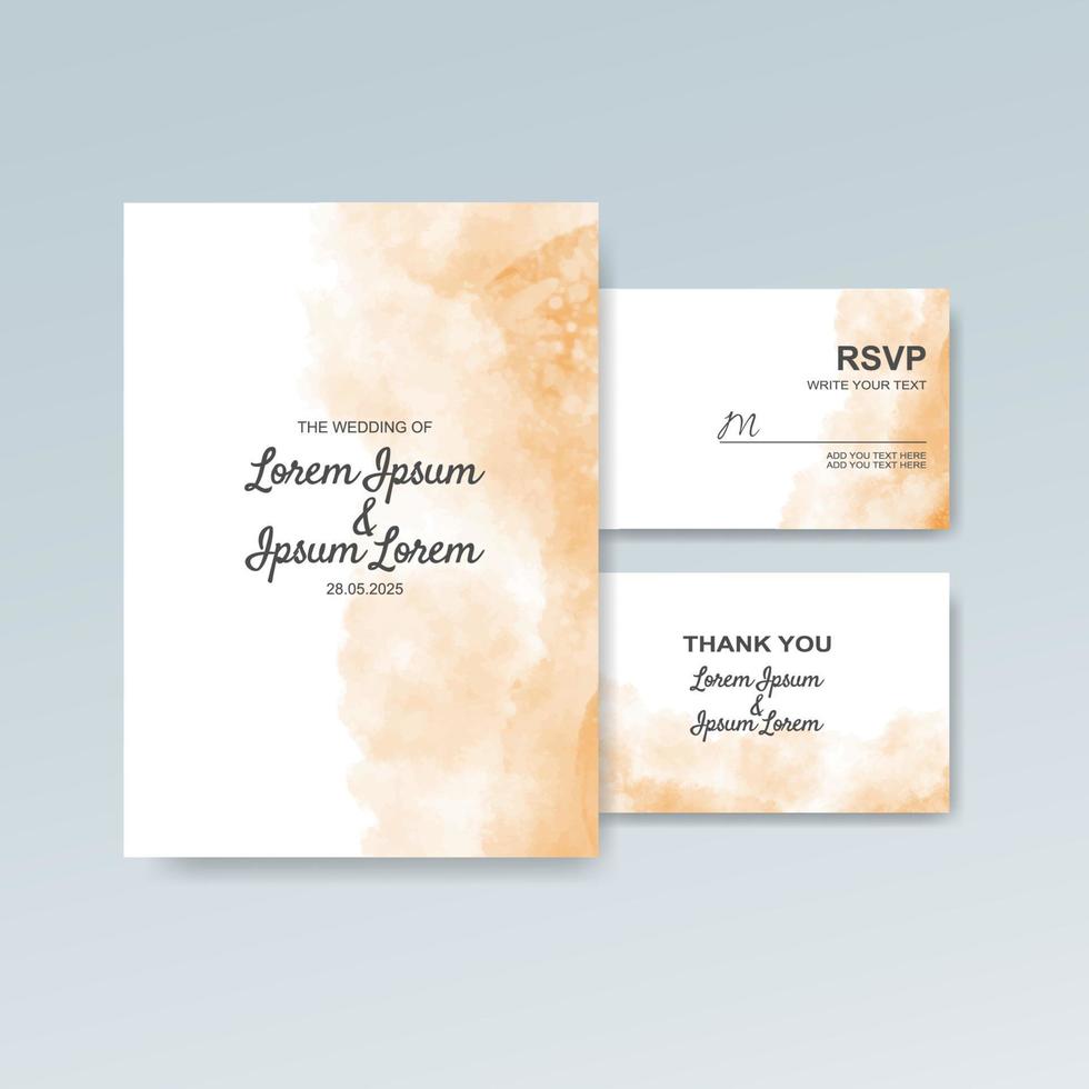 Wedding invitation with abstract watercolor background vector