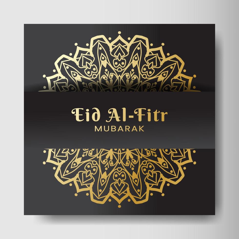 Eid al-fitr with mandala background. Design for your date, postcard, banner, logo. vector