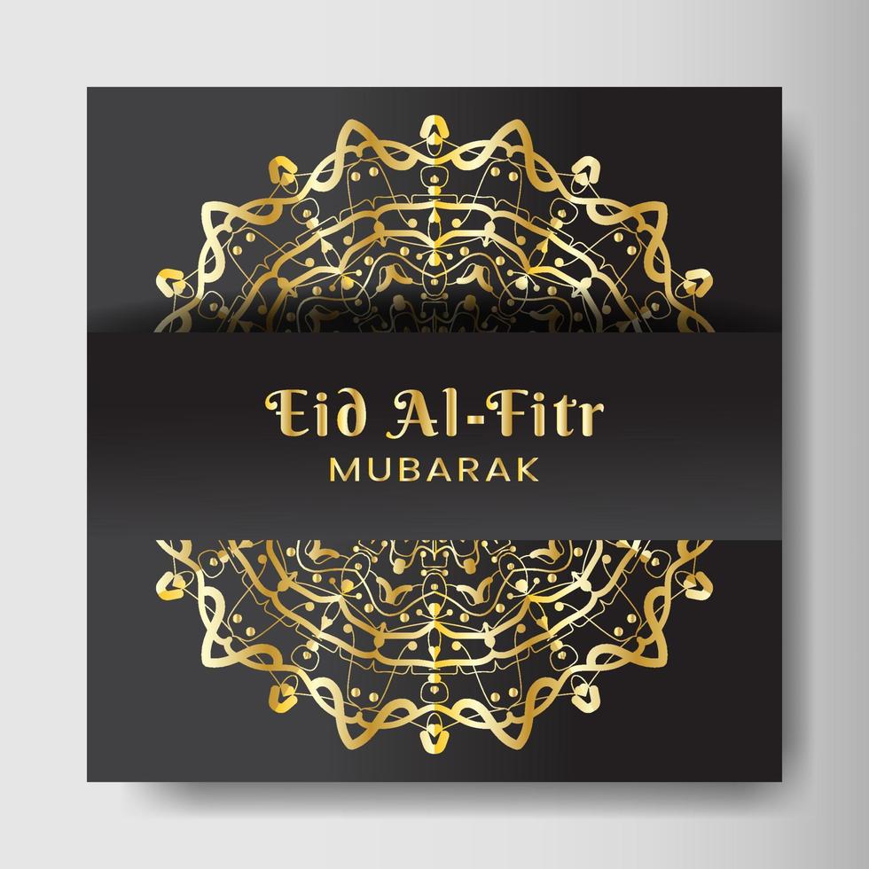 Eid al-fitr with mandala background. Design for your date, postcard, banner, logo. vector