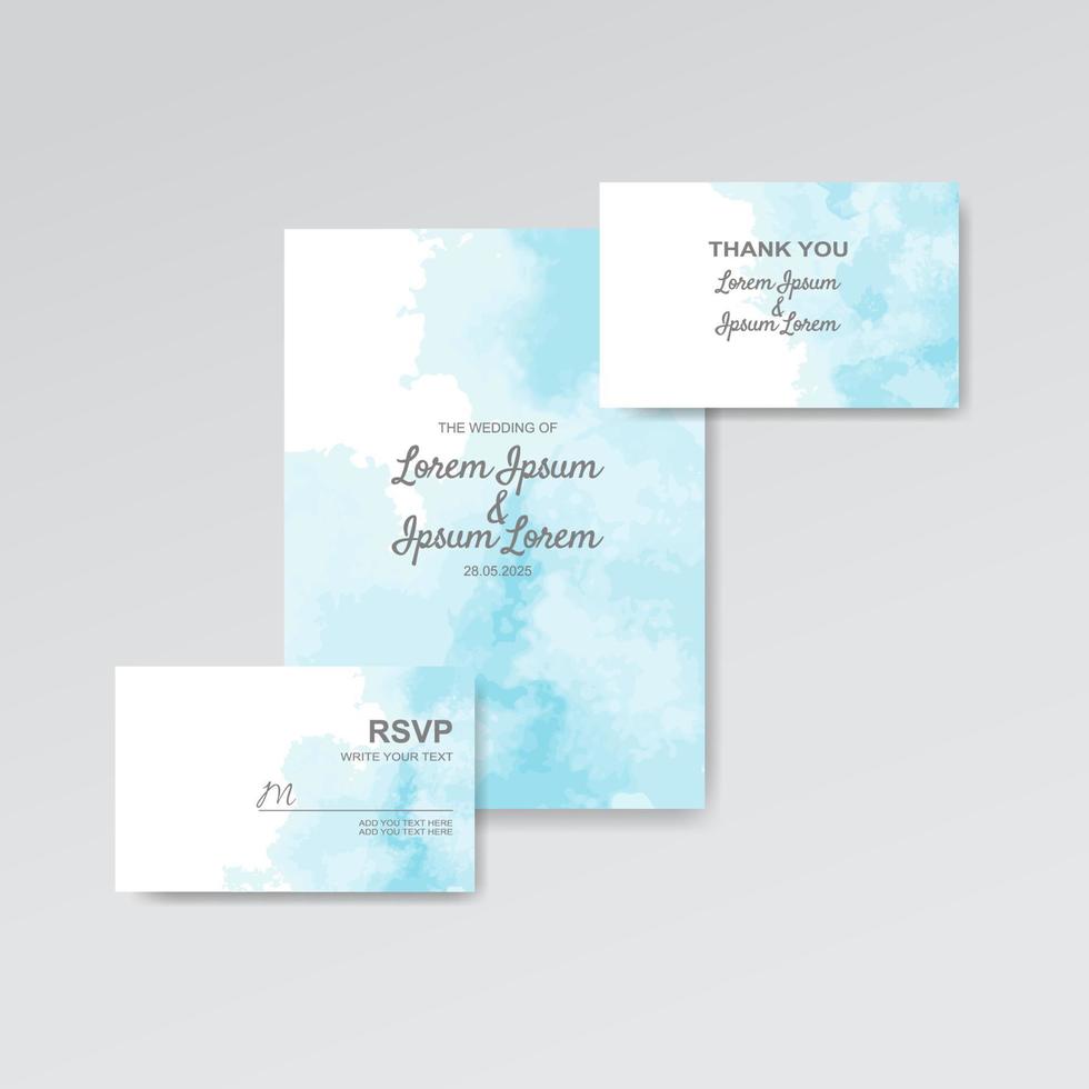 Wedding invitation with abstract watercolor background vector