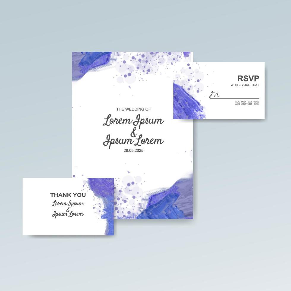 Wedding invitation with abstract watercolor background vector