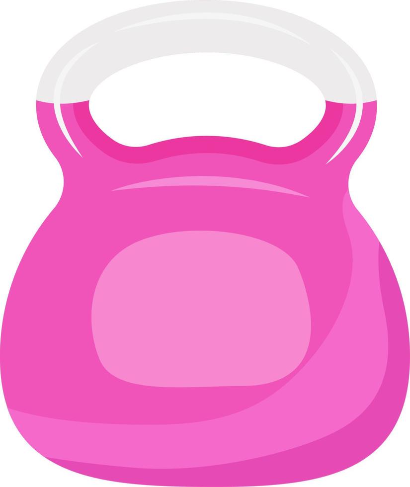 Pink kettlebell semi flat color vector object