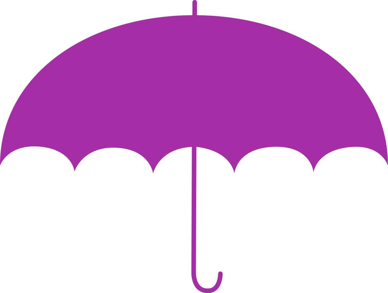 paraguas púrpura ancho objeto de vector de color semi plano