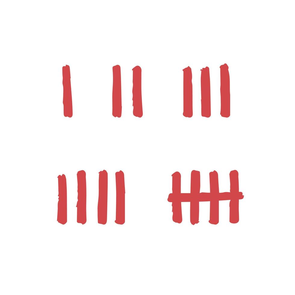 Hand drawn tally marks. Counting signs. Vector illustration isolated