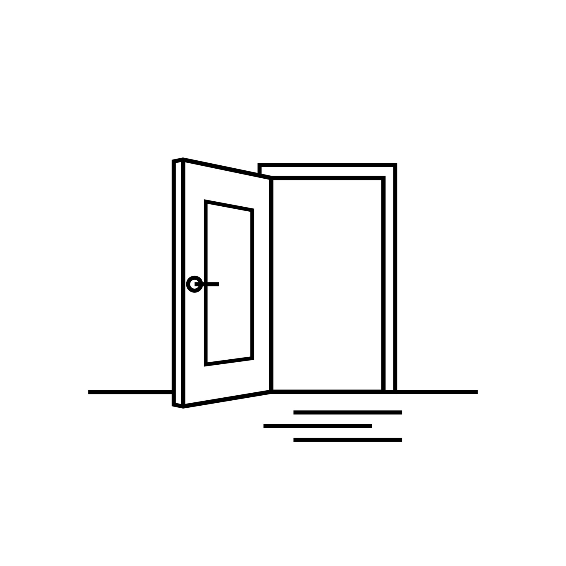 Open door line graphic design. Concept of choice, freedom, future and