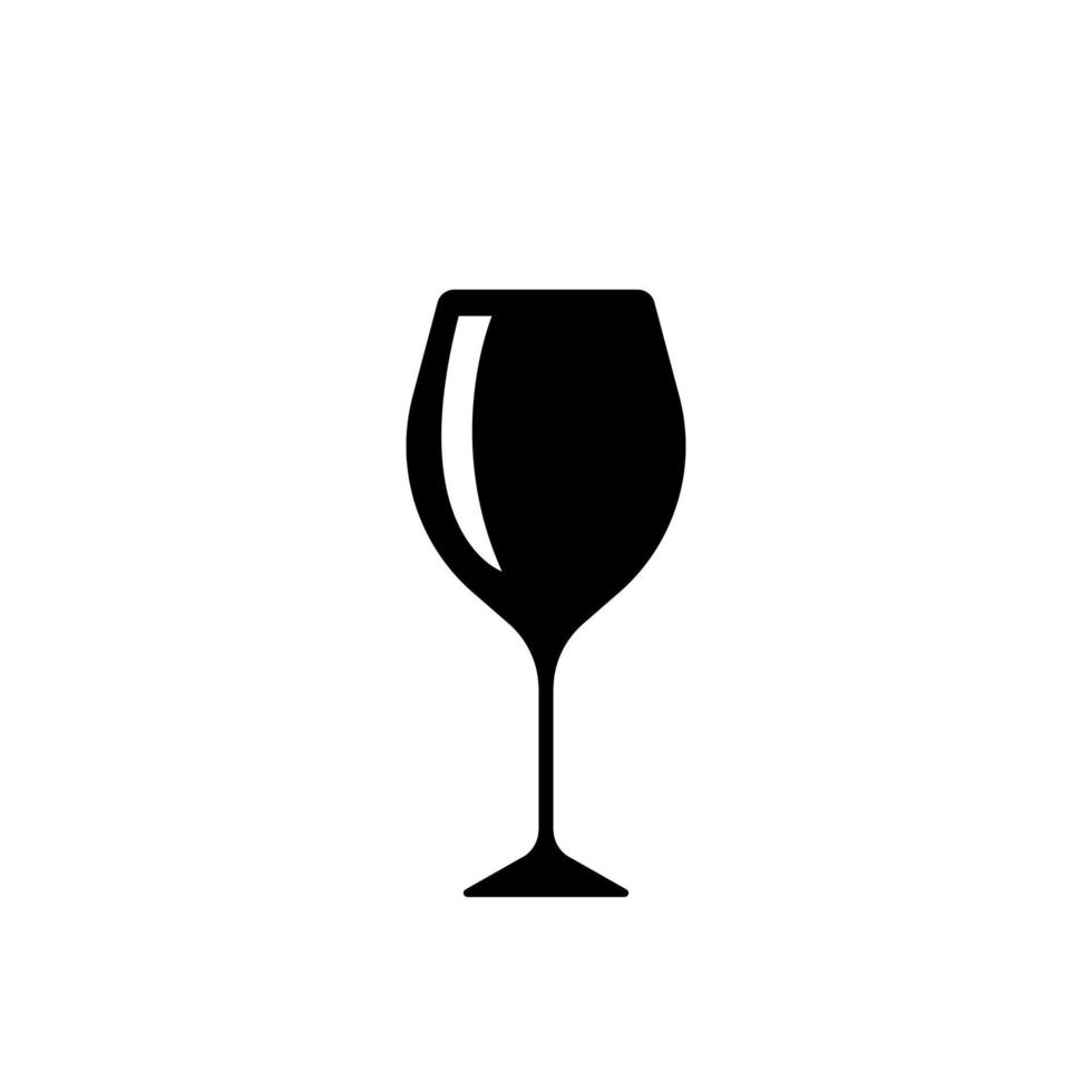 Wine glass  flat icon. Alcohol symbol. Silhouette Illustration Vector isolated