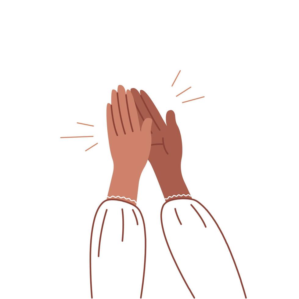 Applause line icon. Clap, plaudits, standing ovation symbol. Vector illustration on white background