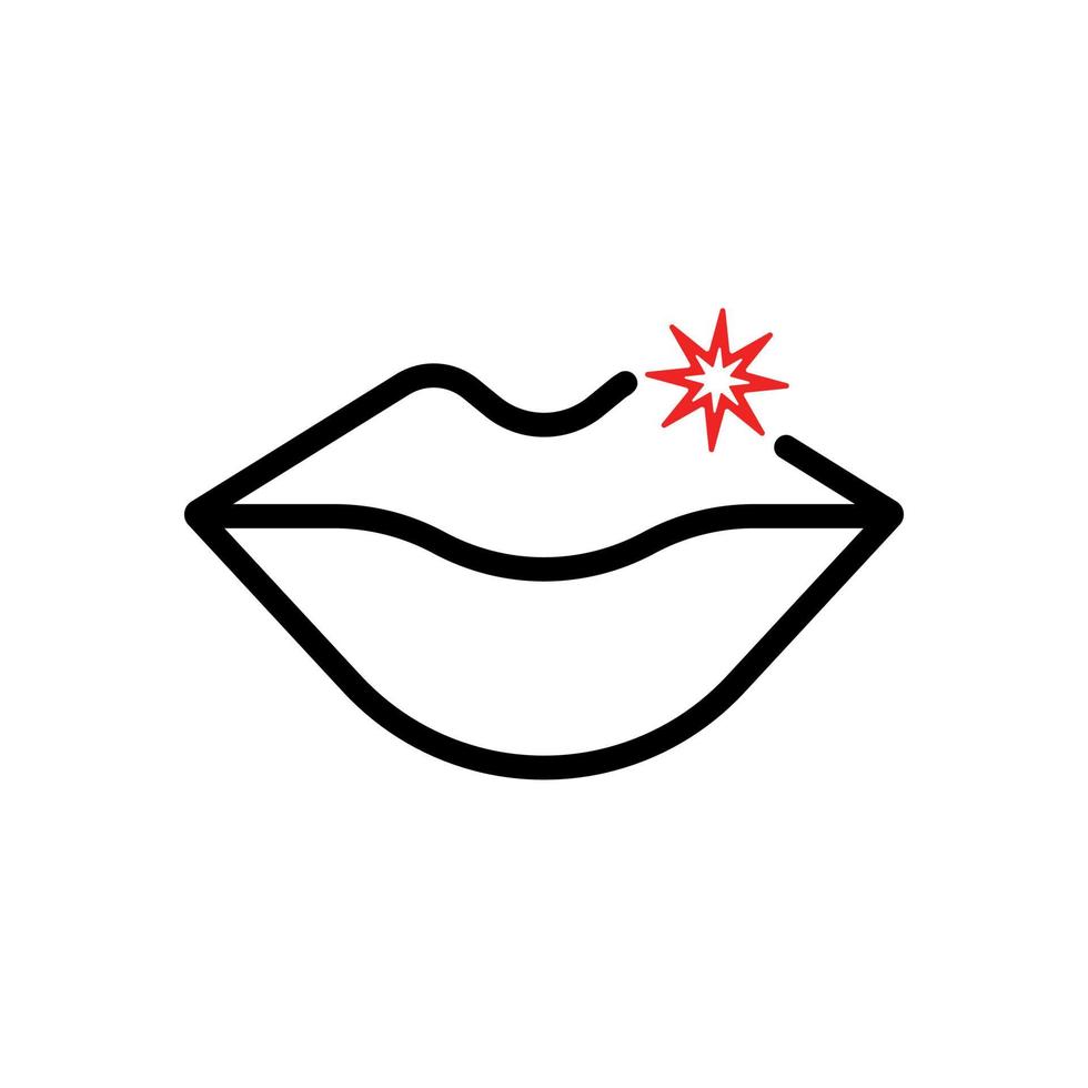 Lips herpes icon. Simply shapes, silhouette. Vector illustration on white