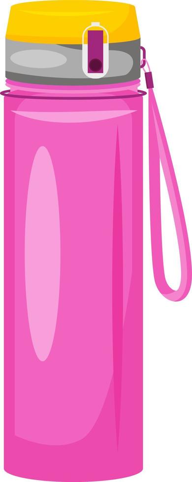 botella de agua rosa para gimnasio objeto vectorial de color semiplano vector