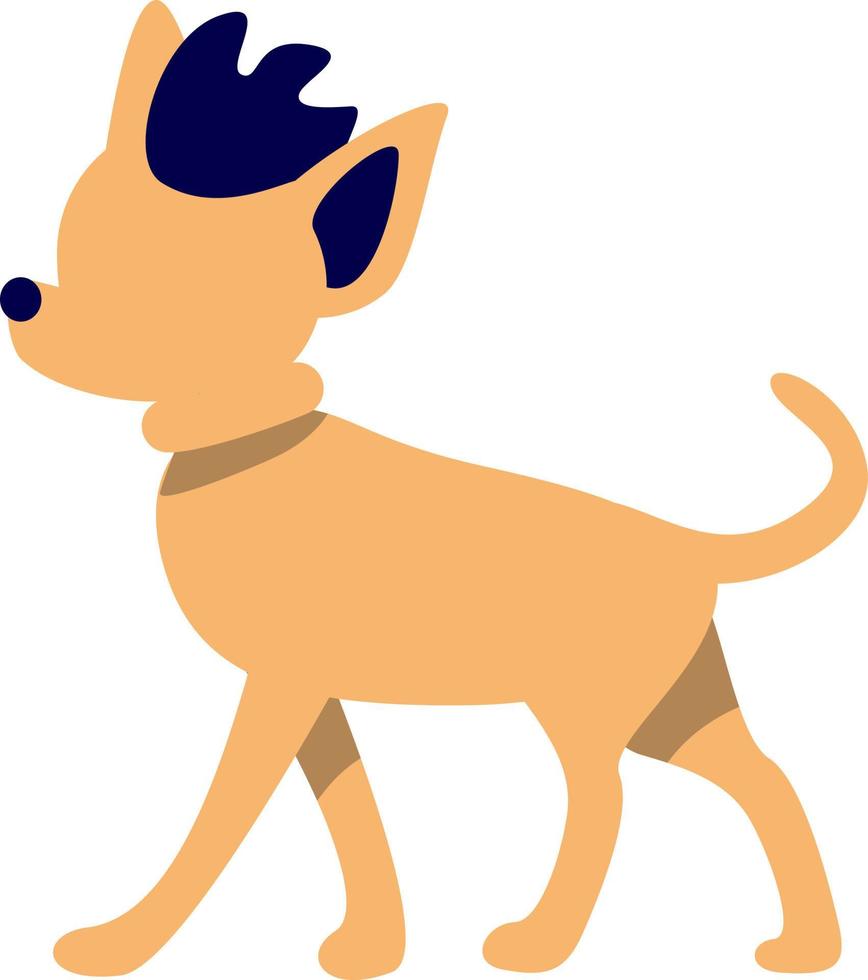 Small dog with stylish hairstyle semi flat color vector character