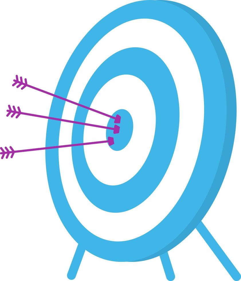 Archery target with arrows semi flat color vector object