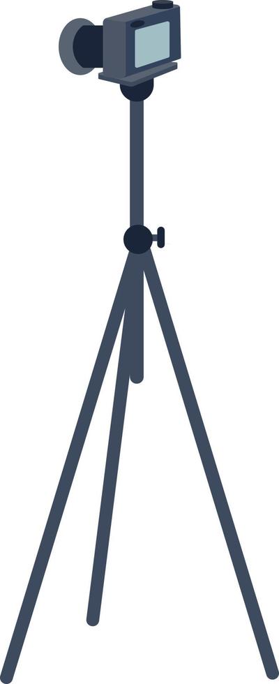 Camera on tripod semi flat color vector object