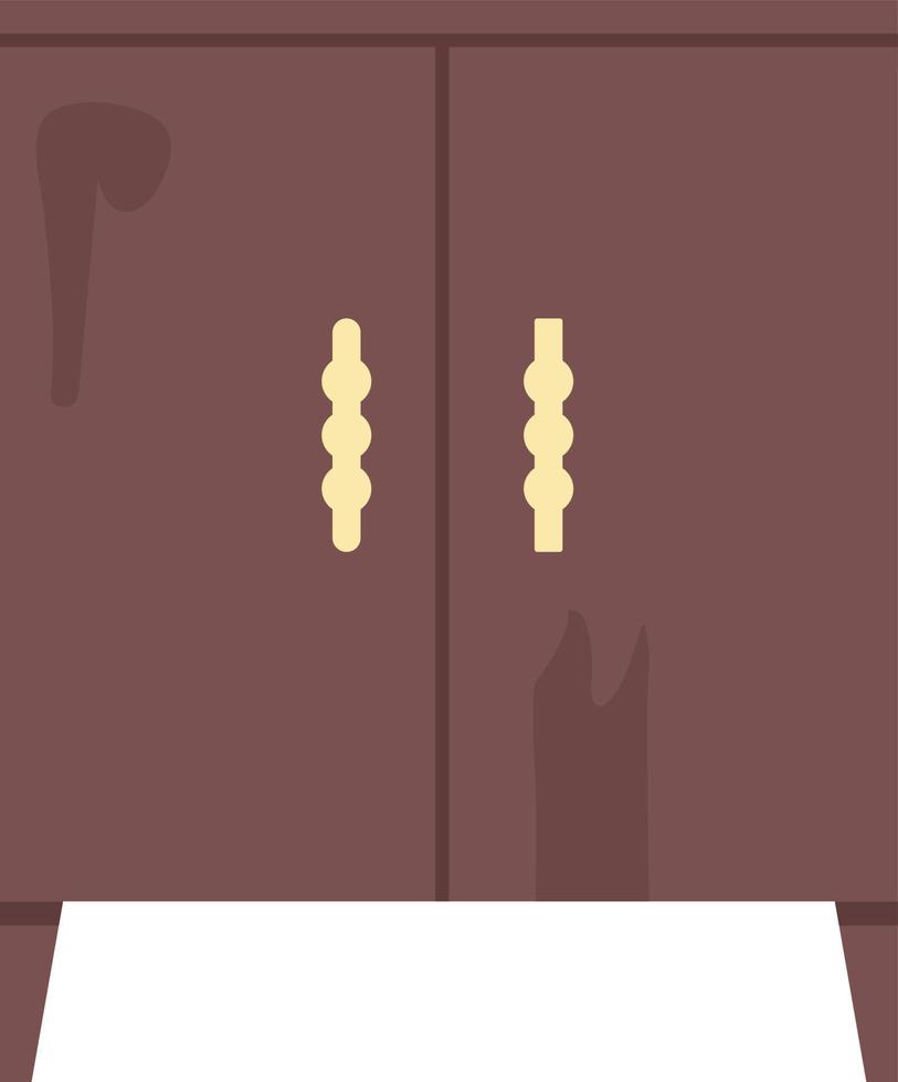 Wooden cupboard semi flat color vector object