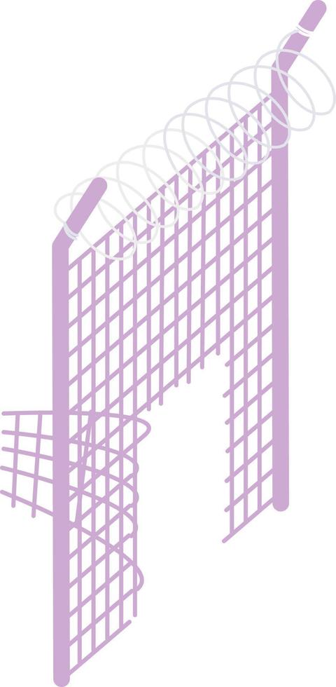 Damaged razor wire prison fence semi flat color vector object