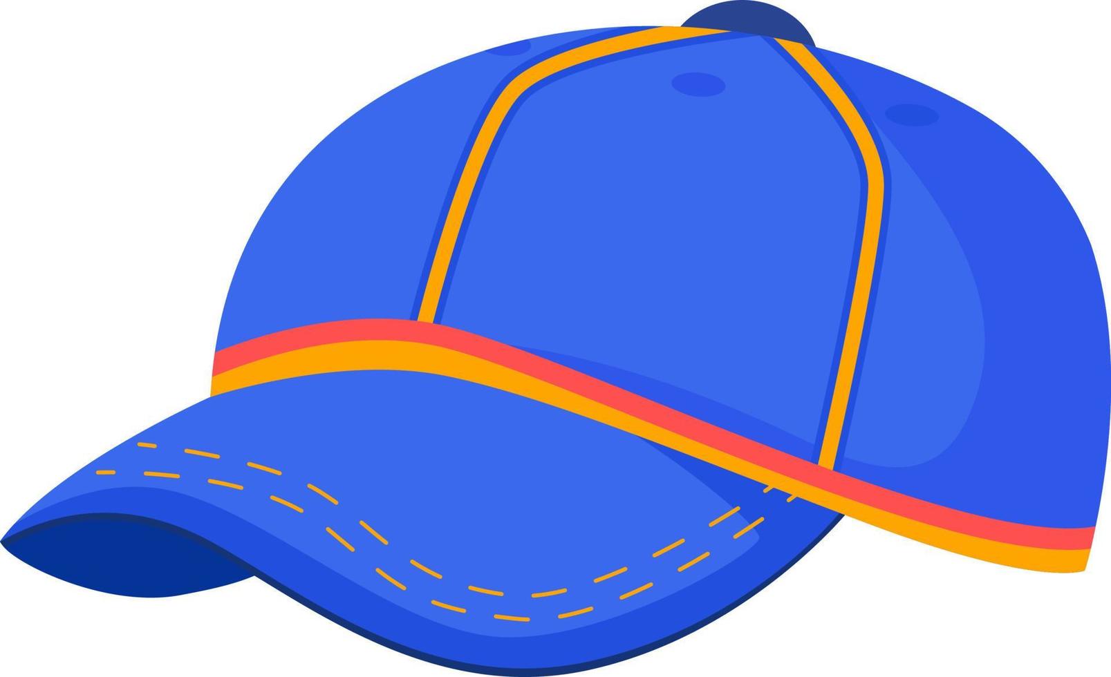 sombrero de béisbol objeto vectorial de color semiplano vector