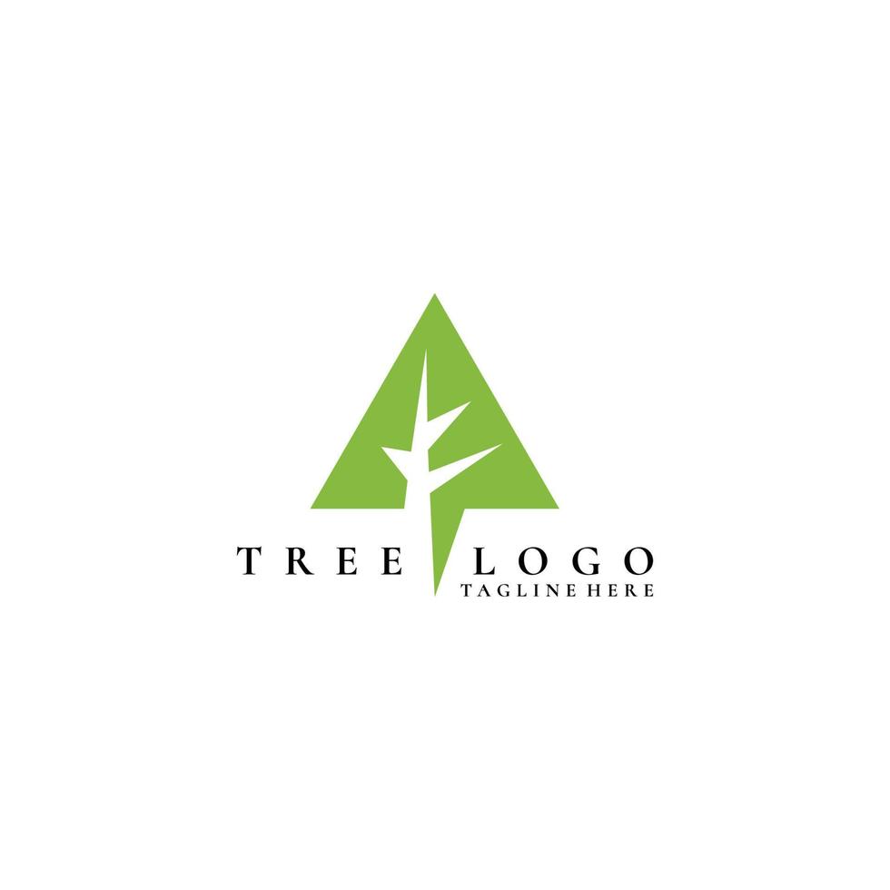 vector de icono de logotipo de árbol abstracto de naturaleza aislado