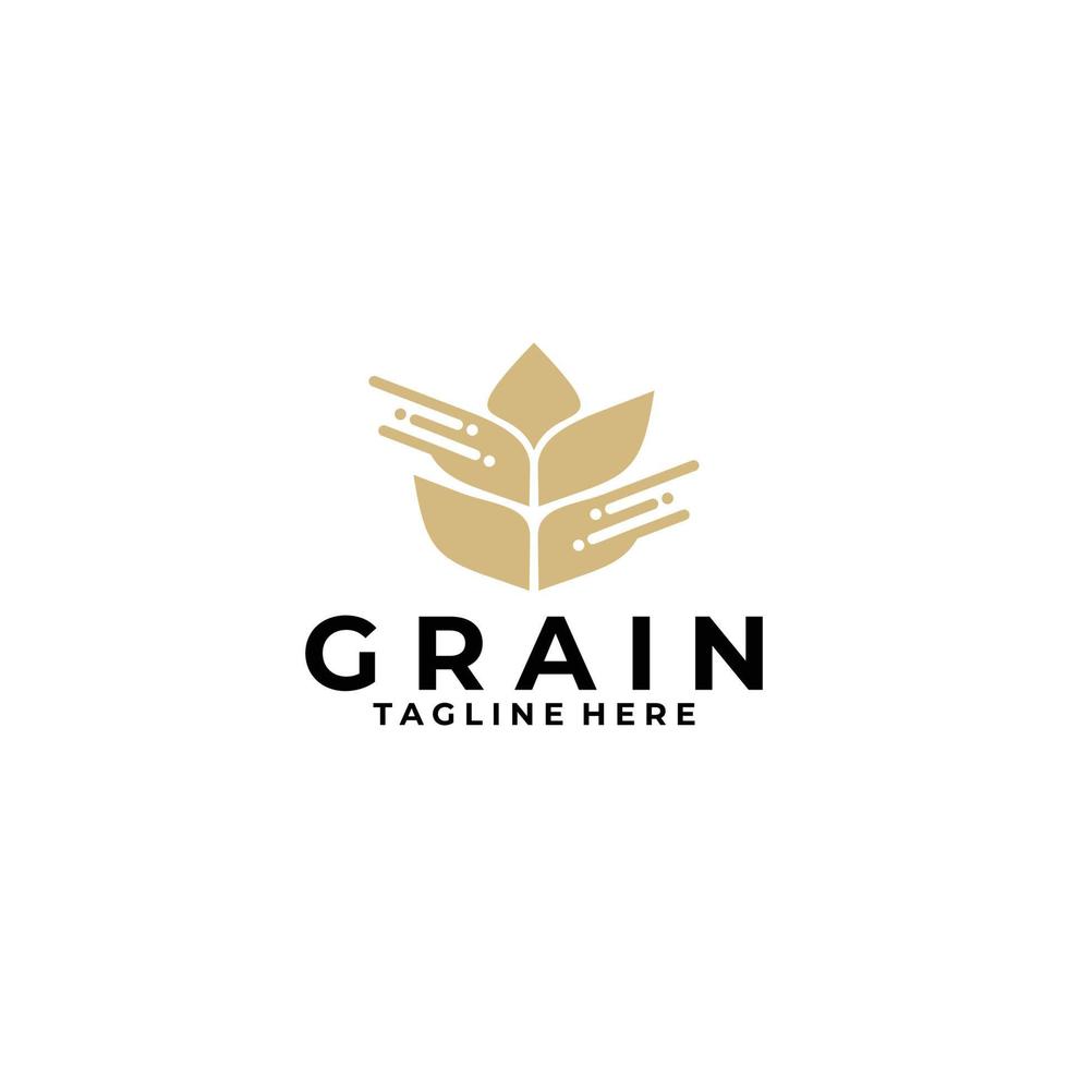 vector de icono de logotipo de grano de trigo aislado